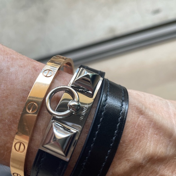 Hermes Jewelry - New Hermes Rival Double Tour Box Calfskin Bracelet w/ receipt.